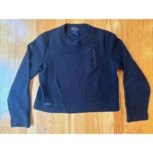 VTG Ralph Ralph Lauren Womens M Fleece Crop Top Navy Blue 20" Length